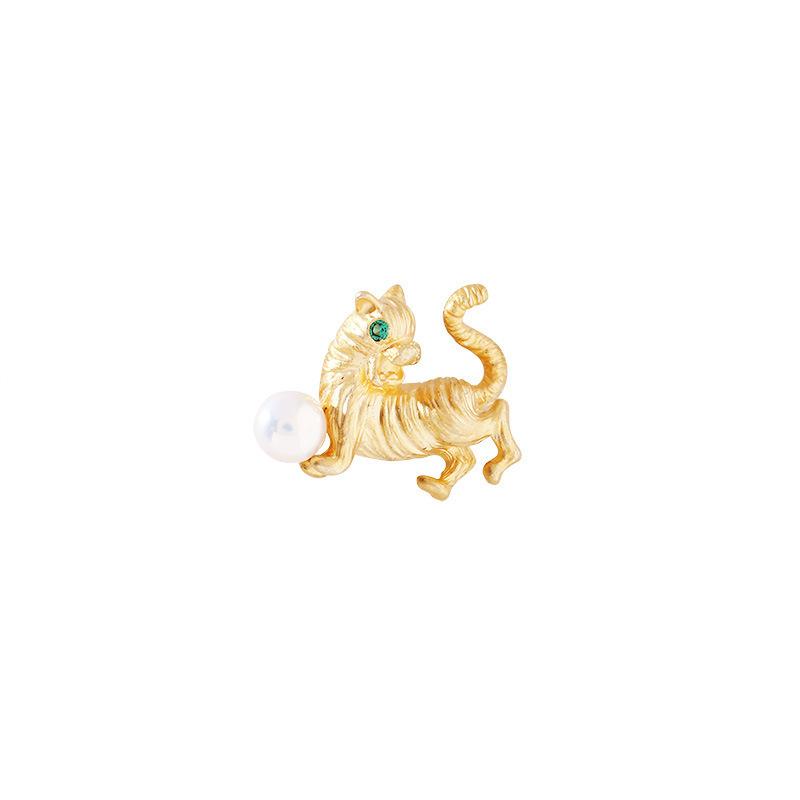 Cute Matte Gold Zodiac Brooch Vintage Animal Brooch Clothing Brooch Rabbit Dog Ma Long Pig