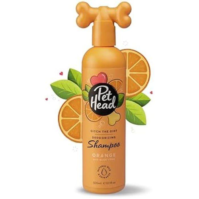 PET HEAD Shampoing pour Chien 300 ml, Ditch the Dirt, Parfum d'orange, Élimine les Odeurs, Apaisant et Désodorisant, Nettoie en