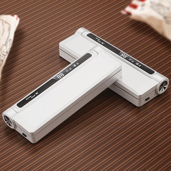 Máquina Seladora a Vácuo de Alimentos com Sacos a Vácuo Visor Digital 60KPa Forte Sucção Fácil de Usar Uso Duplo Seco Molhado Seladora a Vácuo