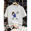 Men pure cotton round neck fashionable creative football goalkeeper special print design casual wear comfortable