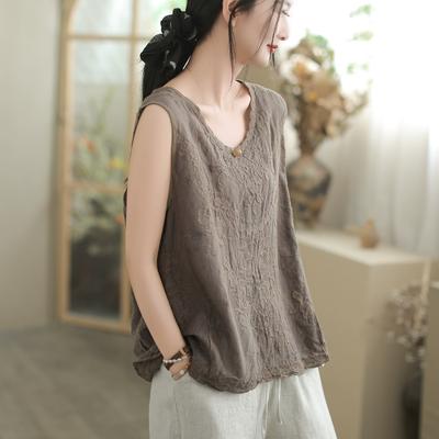DIMANAF 2025 New Women Sleeveless Summer Basic T-Shirt Fashion Tops Tees Casual Loose White Tees