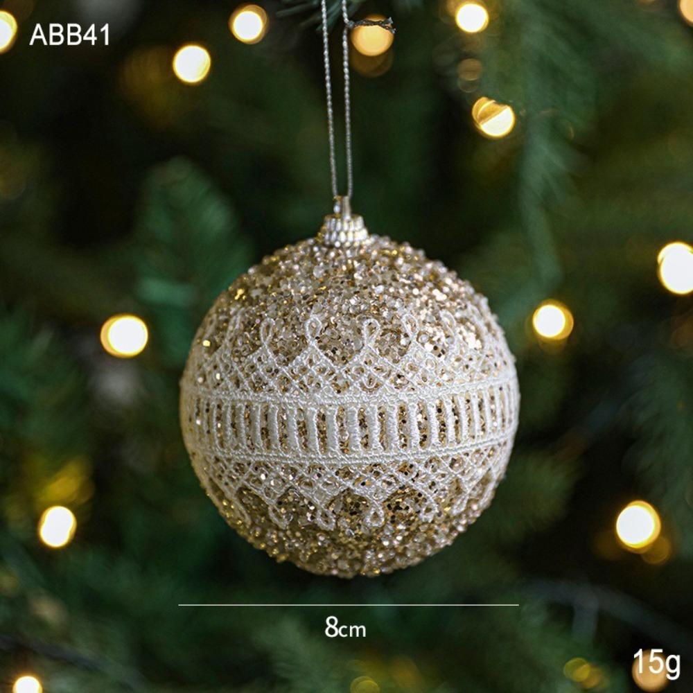 New 8CM Christmas Ball Pendant Creative Plastic Xmas Tree Decor Gifts Shatterproof Hanging Ball Ornament Party Decor