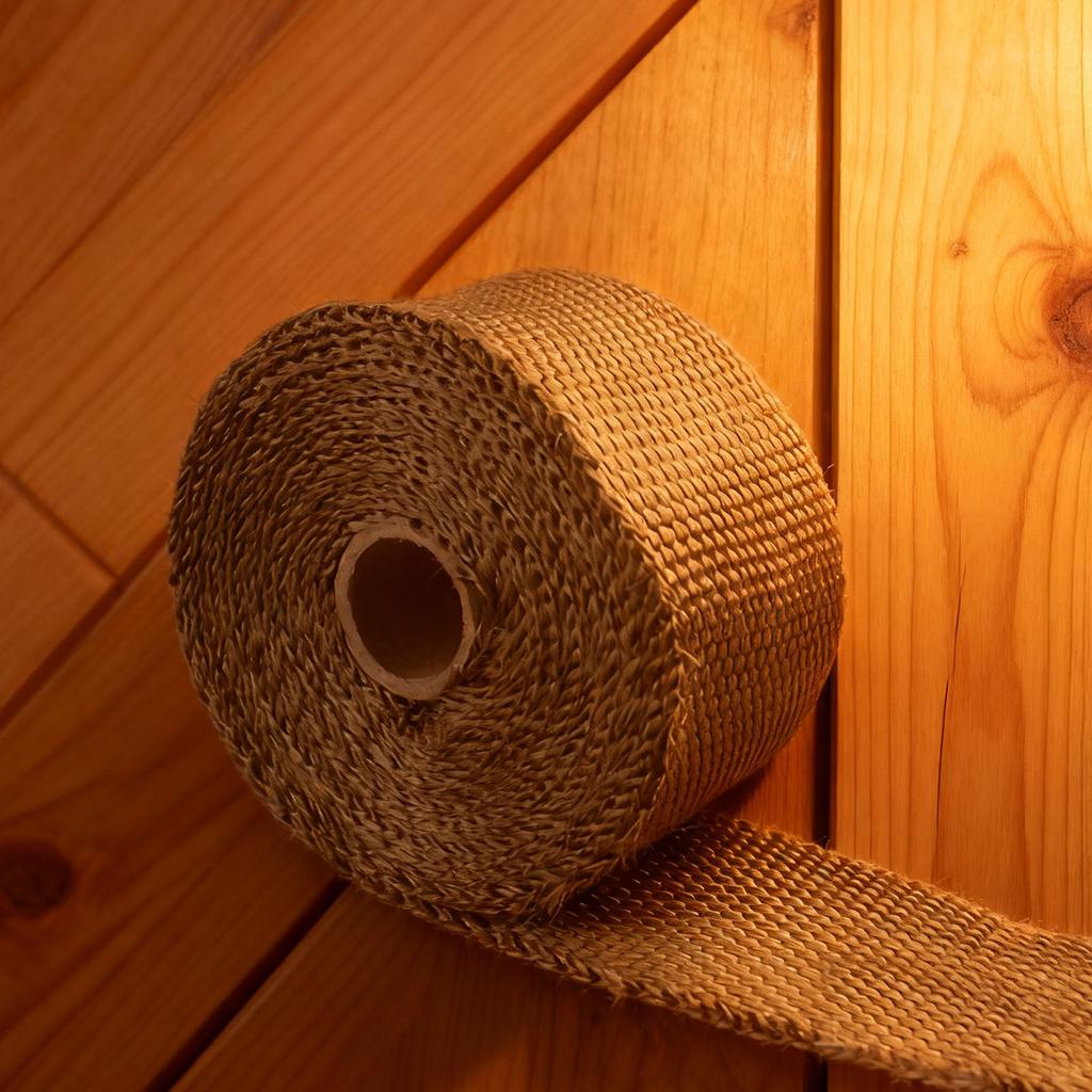 Exhaust Heat Wrap Roll High Temperature Resistance Exhaust Pipe Sound Insulation Tape for Motorcycle5mmx50mmx10m/0.2inx2inx11yd Titanium Gold