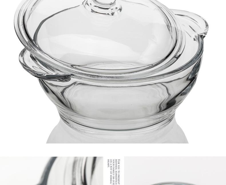 Heat-Resistant Crystal Cookware Set: 2.5L Tempered Glass Pot with Handles, 1.5L Soup Bowl, 1L Pot, Each with Lids, Three Upgraded Sizes.