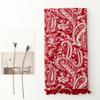 Cashew Voile Yarn Shawl with Tassels Breathable and Soft Cashew Scaf for Women Beach Vacation and Music Festival
