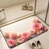3D Printed Bathroom Absorbent Pad Shower Anti Slip Quick Drying Carpet Washable Waterproof Floor Mat Home Decoration