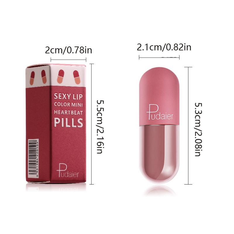 18-fargers minikapselleppestift Fløyelsmatt Ikke-klebrig kopp Myk Glatt Matte Lipgloss