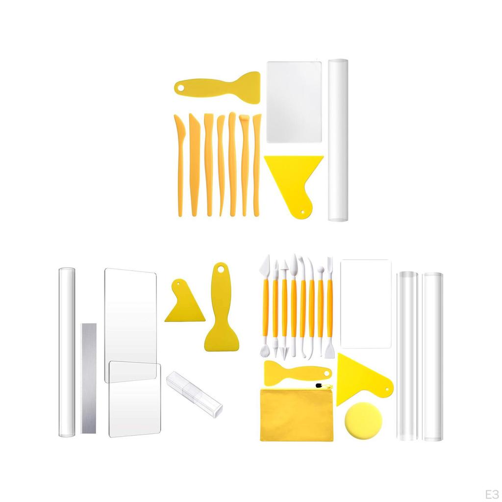 Clay Cutter Tools Acrylic Roller Sheet with Shave, Handmade Rolling Pin for Ceramic