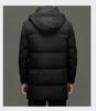 Men's 2024 Winter White Duck Down Hooded Mid-Length Jacket - Detachable, High-End Business Casual Style