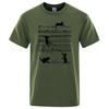 Cotton T Shirt Printed Cat Playing Staves Funny T-shirts for Men Summer Short Sleeve Top Tee Shirts Casual Basic Mens T-shirt