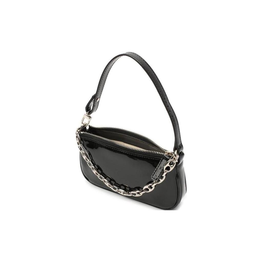 By Far Fashion Minimalist Solid Color Chain Strap Nylon Tote Shoulder Bag Women bags Bright-Black 20SSMIRABLPSMA