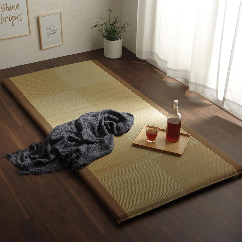IKEHIKO Noah Easy Igusa Sheet Pad, Single, Brown, Approx. 90 X 200cm, Made In Japan, Filling: 40mm Firm Cotton #7557709