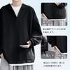 Bligo Long Sleeve Layered Oversized Loose Drop Round Long Cut and Sewn Men's Hoodie, Look, V-Neck, Popular, Fit, Comfortable, Shoulder, Casual,