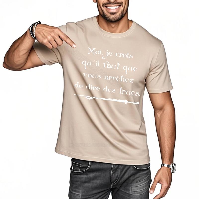 Rock t-shirt Graphic Fashion Tshirt French Text On Shirt Comfortable Classic T-shirt Anime Cotton Solid Color Tshirt