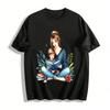 Warm Parent Child Reading Print Casual Adult Top Pure Cotton T-shirt