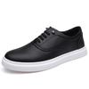 Fashion Men's Leather Casual Sneakers Breathable Walking Shoes Fashion Male Flats Lace-Up Skate Shoes Men 2025 New Men's Vulcanize Shoes