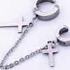 Yousheng 1Pc Punk Hip Hop Metal Chain Ear Cuff Creative Cross Tassel Men Earring Jewelry Accessories