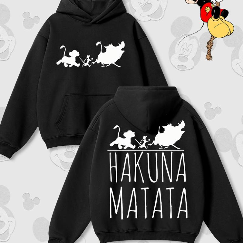 

Disney Cartoon Print Autumn and Winter Hooded Sweater Crew Neck Long-sleeved Hoodie Loose Casual Style Suitable for Men Women 3XL