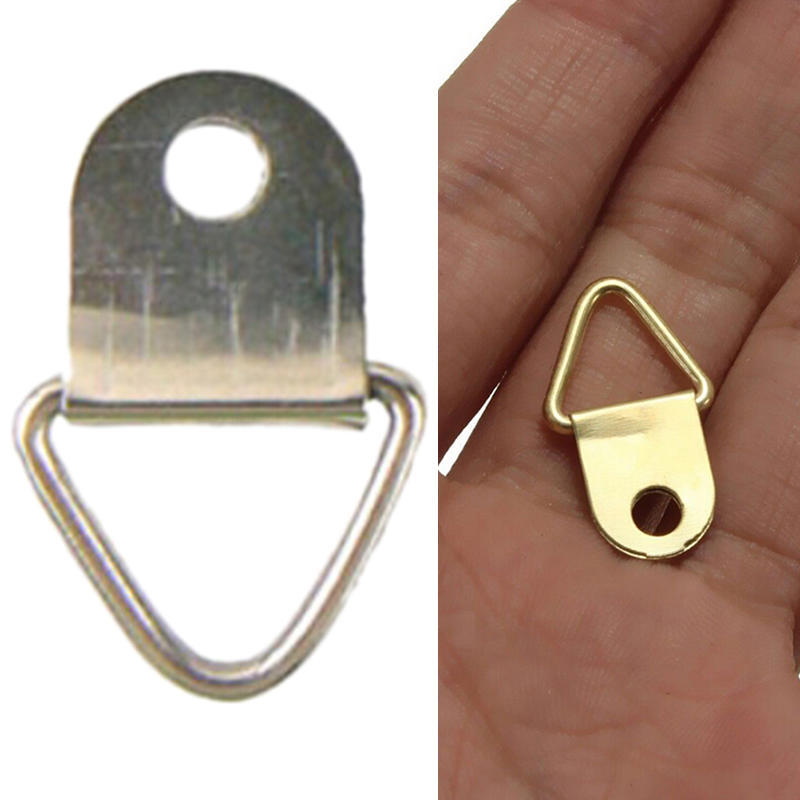 50 Stück / Packung Gold Messing Dreieck Po Bilderrahmen Wandhalter Haken Aufhänger Ring
