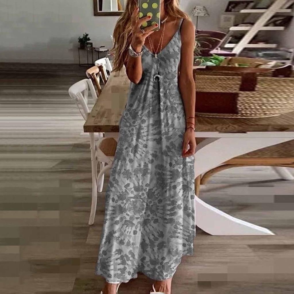 Constantine Mujeres Tropical Print Halter Backless Maxi Vestido Sexy Vestido  de Playa Sin Mangas comprar a buen precio — entrega gratuita, reseñas  reales con fotos — Joom