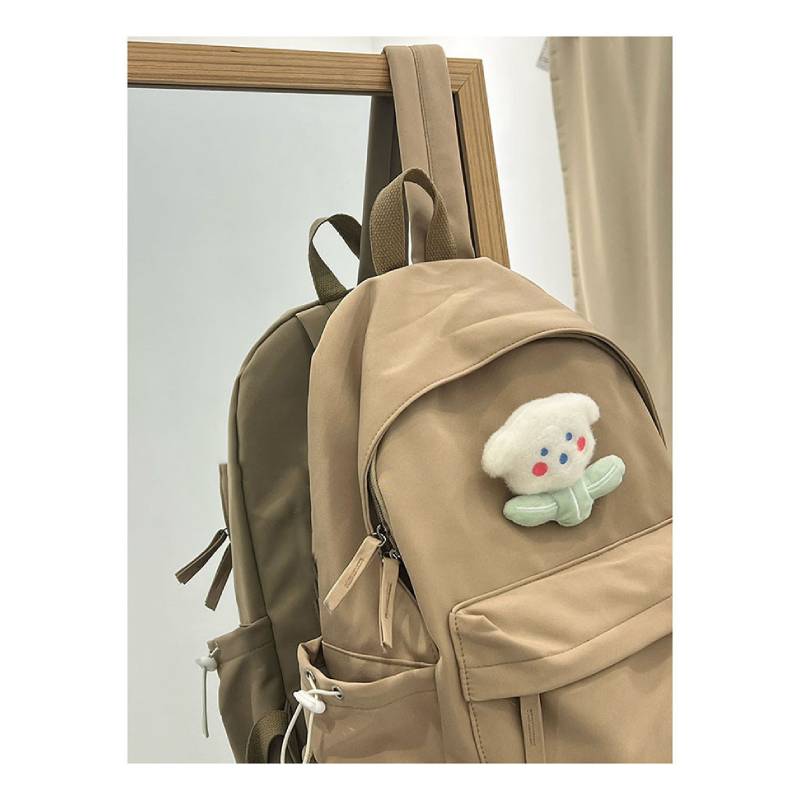 Solidcolor Minimalist Backpack Students Middle Schoolers Laptop Bag Unisex Gift