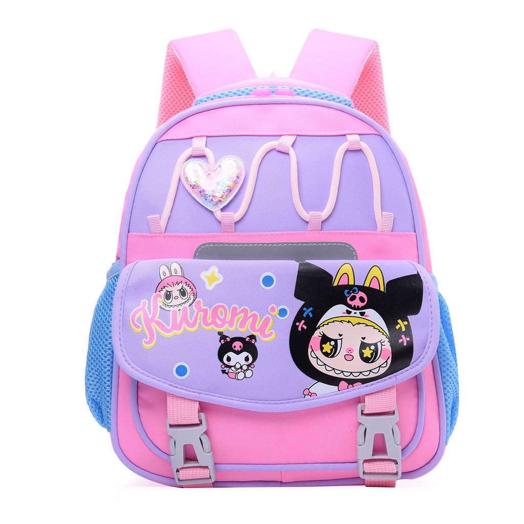 Kids Childrens School Backpack With Air Cushion Straps And Kuromi Print Design For Kindergarten Learning