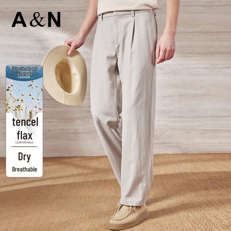 Men s Tencel Linen Blend Straight Leg Casual Pants XL