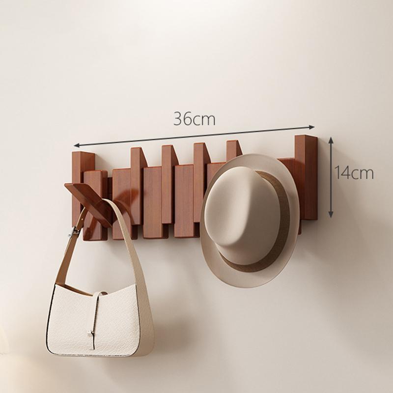 Pianonyckelformad Klädhängare Väggmonterad Bambu Trä Klädkrok Entrédörr Kläder Hatt Hängare Rack Heminredning Möbler