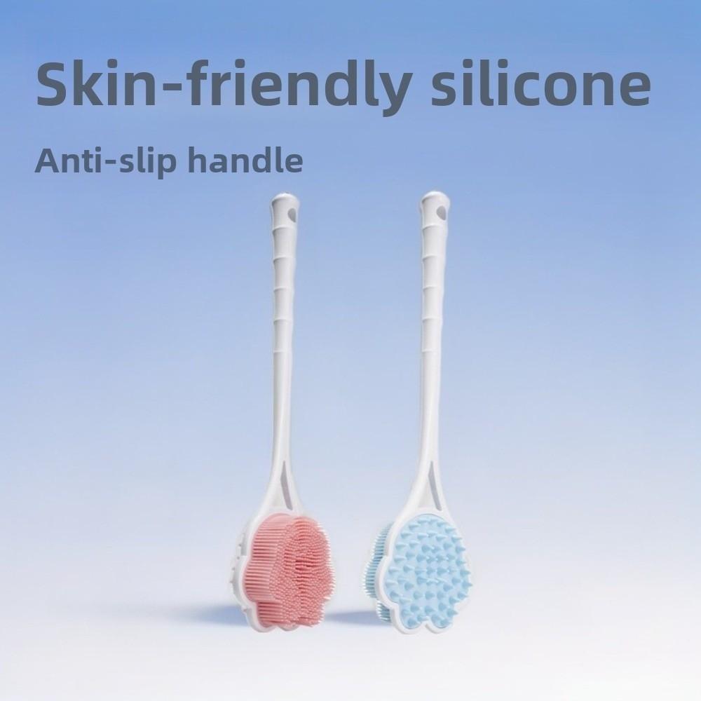 Long Handle Shower Massage Brushes Silicone Bathroom Back Scrubber  Remove Exfoliating