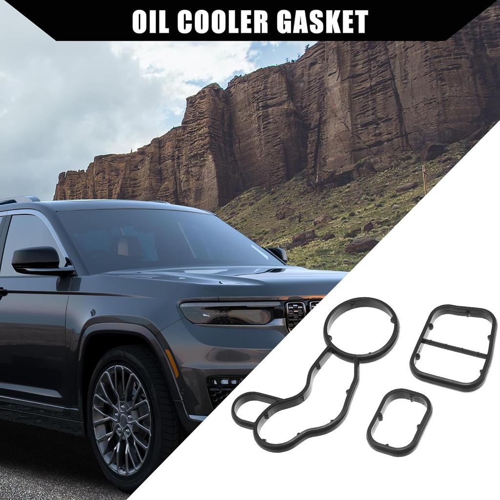 No.11428591460 Oil Cooler Gasket for Mini Cooper 2014-2017 / Inner Engine Oil Filter Adapter Gasket/Durable Rubber / 1Set Black