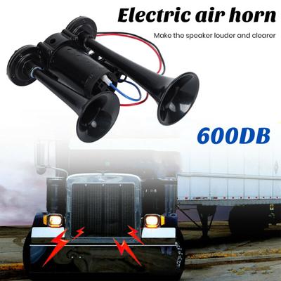 Super Loud Dual Electric Air Horns Kit with Compressor Waterproof Rustproof Simple Installation Car SUV Air Horns Kit
