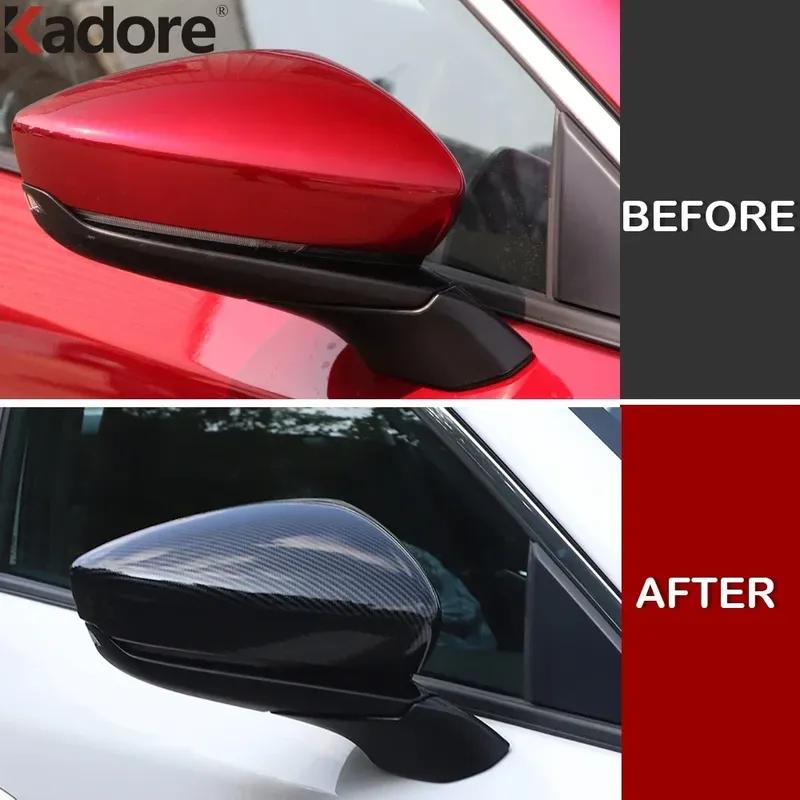 For Mazda 3 Axela BP - 2024 2025 Carbon Fiber Car Rearview Mirror Cover Trim Side Wing Mirror Cap Overlay Accessories