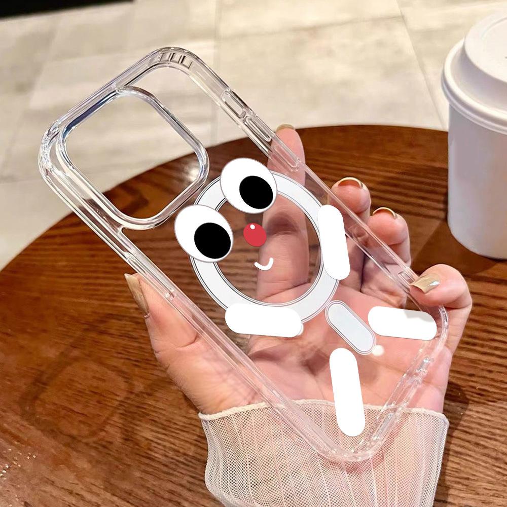 Funny Fun Eyes Suitable for Samsung S25Ultra Magnetic Mobile Phone Case S24 FE Simple S23/S24 Hard Case