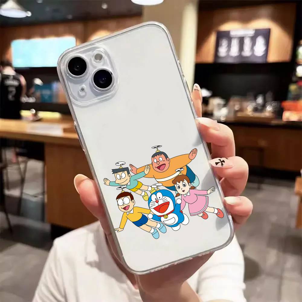 Custodia per Telefono Carina D-Doraemon per iPhone 17 16 15 14 13 12 11 Pro Max 13 12 Antiurto Morbida Trasparente Coque