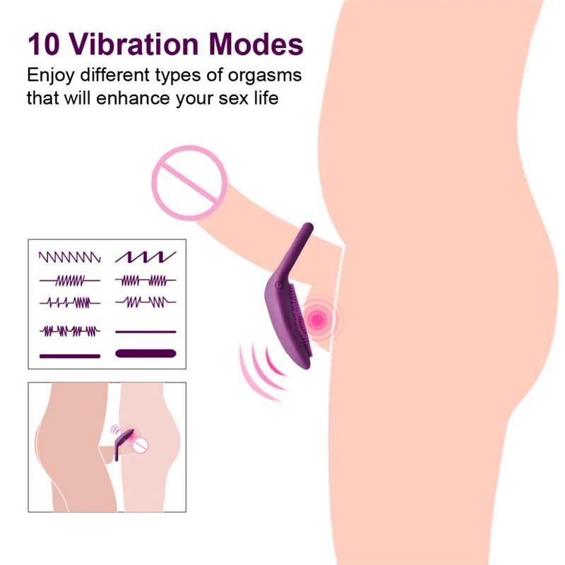 Vibro Cock Enlargement Delay Ejaculation Vagina Orgasm Lock Vibrator Penis Ring Vibrating Clitoris Stimulator Sex Toy For Couple
