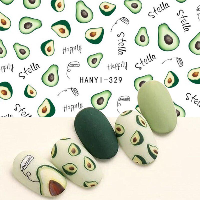 1 list Fruits 3D samolepky na nehty Medúzy Samolepící obtisky Příslušenství Manikúra Gel Polish Tipy Dekorace