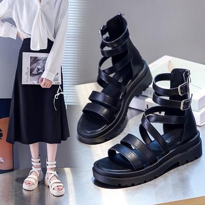 Summer New Sandals Women Students Soft Bottom Non -Slip Heightening Roman Shoes Fashion Casual Beach Casual Sandals Women