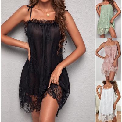 Europäischer und Amerikanischer Stil Damen Sexy Spitzen Nachthemd Camisole Pyjama Sommer Loungewear Nachthemd