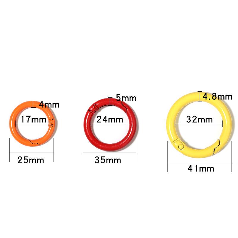 Colored Zinc Alloy Enamel O-Ring Keychain Bag Accessory