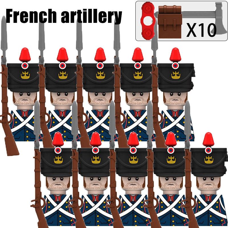 Kids Toys Napoleonic Wars Building Blocks 10pcs/lot Fusilier Lancer Soldiers Mini Action Figures Toys For Kids Christmas Gifts