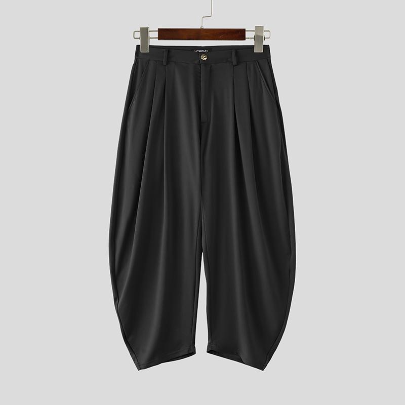 

INCERUN Men Zipper Waist Casual Long Drop-crotch Pants Harem Trousers M чёрный