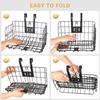 Folding Bike Basket Detachable Steel Wire Bike Handlebar Front Basket Bicycle Rear Rack Hanging Basket Cycle Cargo