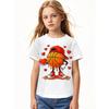 European Sizes Soft Breathable Valentine Basketball Heart Drip Sport Valentines Day T-Shirt for Kids | Boys & Girls Graphic Tee - Round Neck