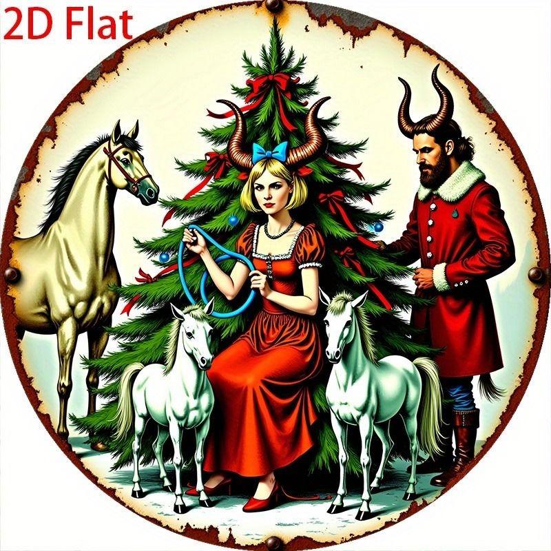 2D Flat Hanging Decorative Metal Sign Hand Painted Art