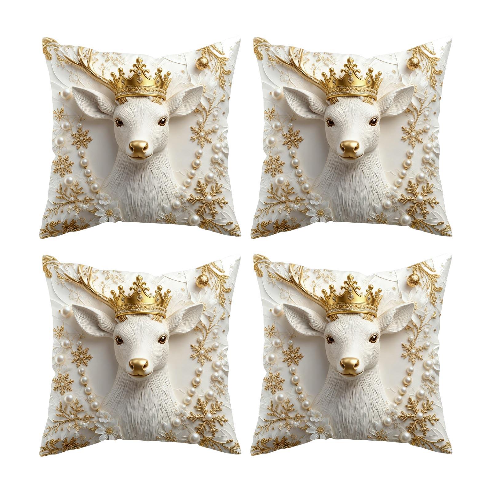 

Christmas Throw Pillowcase, Christmas Home Decoration Pillow Cover, Set Of 4 One Size