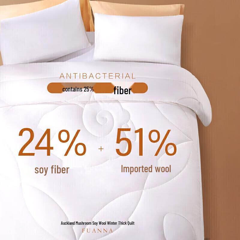 FUANNA Auckland Soybean Wool Blend Winter Quilt