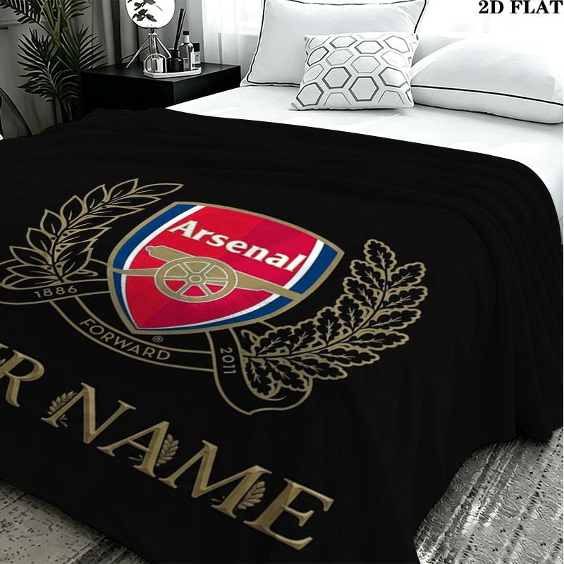 1PC Arsenal F Custom Name Patterned Flannel Blanket Suitable For All Seasons for Home Decor Warmth and Comfort Gifts Holiday Present