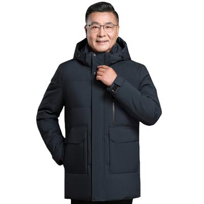 Manteaux d'hiver en duvet pour hommes de haute qualité, nouvelle veste bouffante grande taille pour hommes d'âge moyen à capuche épaisse et chaude Parka en plumes