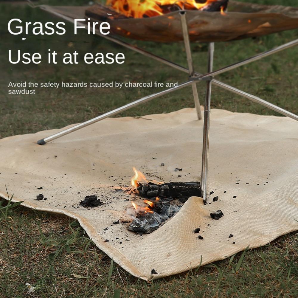 

Multidimensional Outdoor Under Grill Mat Glass Coated Flame Retardant Mat Picnic style 3