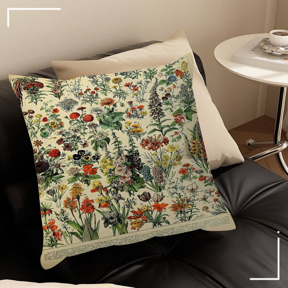 Vintage Classic Wall Art Plants Mushroom Medicine Pillow Cover For Bedroom Room And Living Room Sofa Decorative Cushion Cover